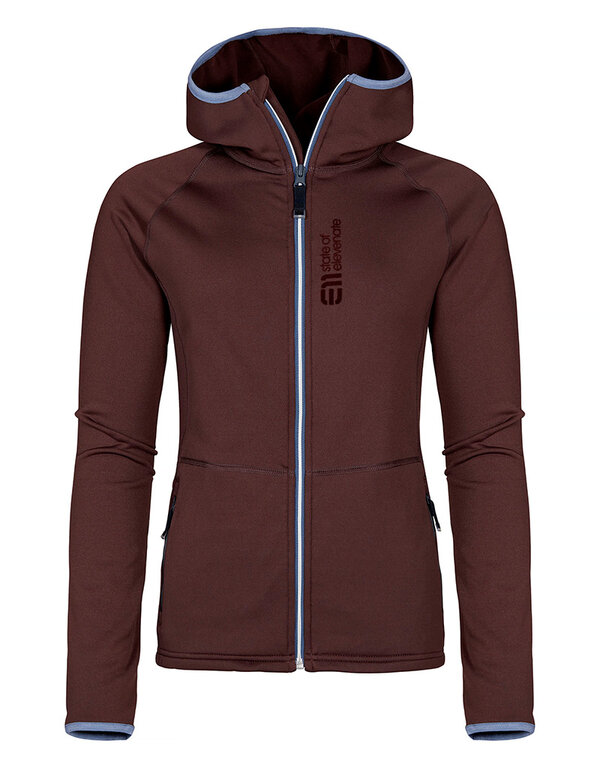 State of Elevenate Skiërs Hood Dames Midlayer Maroon Brown