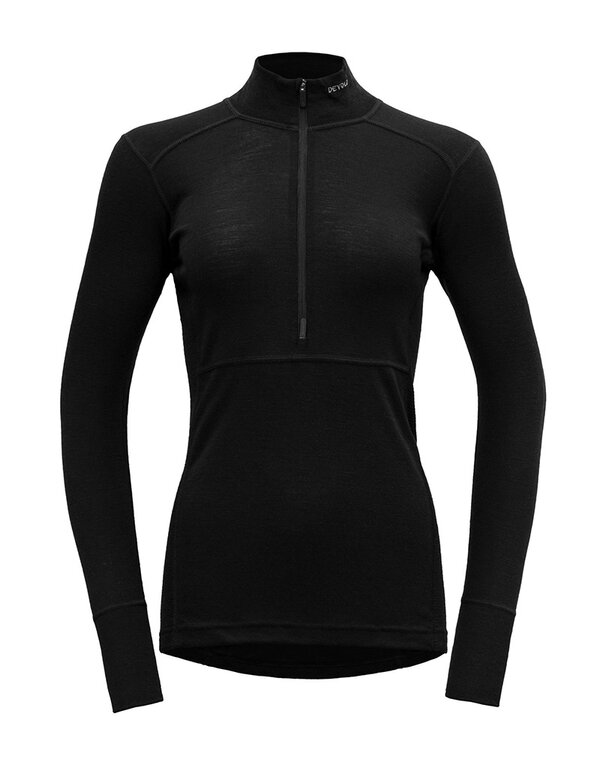 Devold Lauparen Merino 190 Zip Neck Woman Black