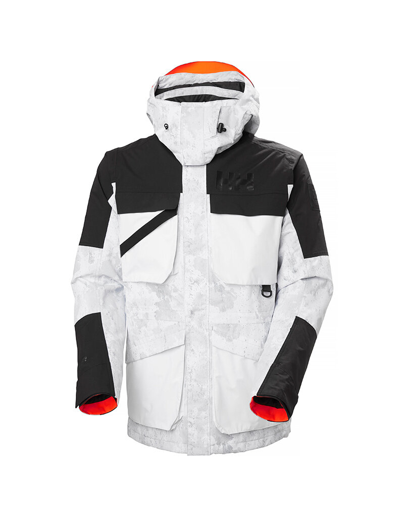 Helly Hansen Ullr D Heritage Long Jacket - Grey Fog Snow Camo AOP