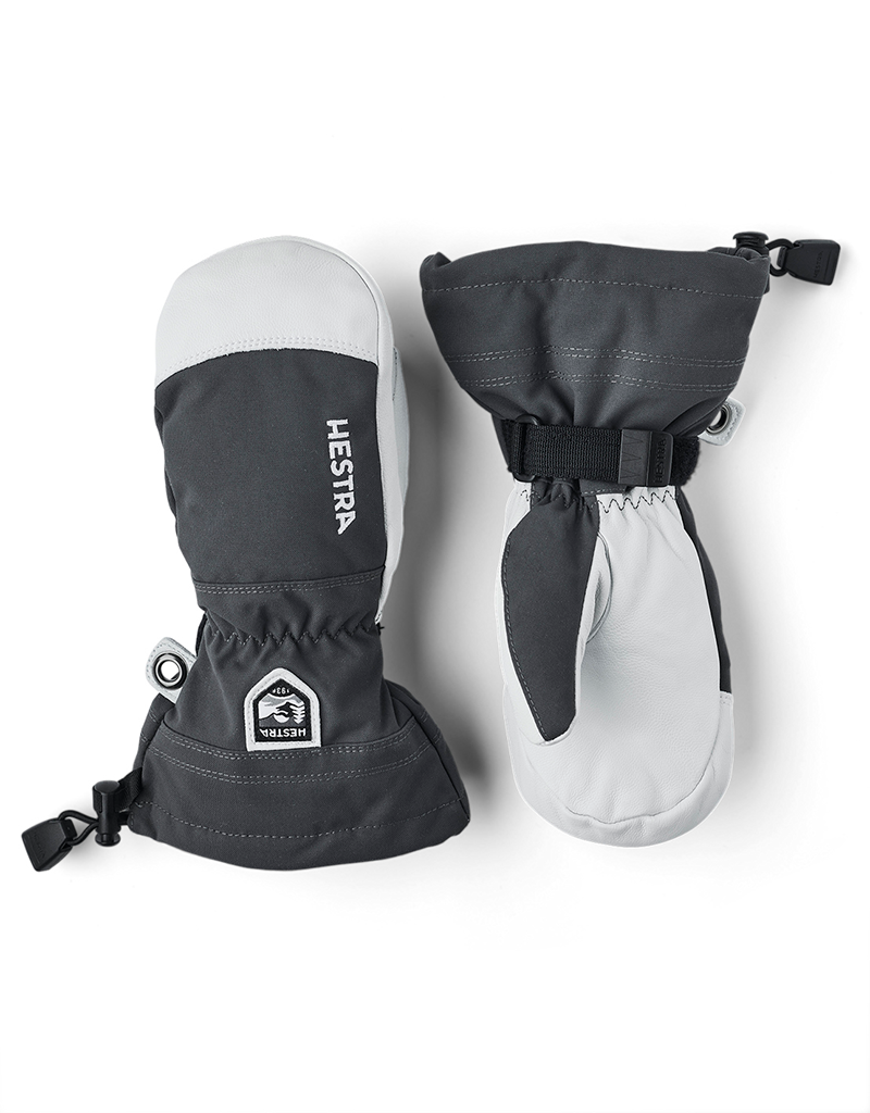 Hestra Army Leather Heli Ski Jr Mitt - Grey