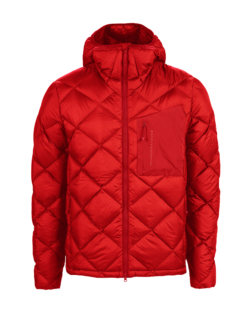 The Mountain Studio Ultralight Down Hood Jacket - Equestrian Red
