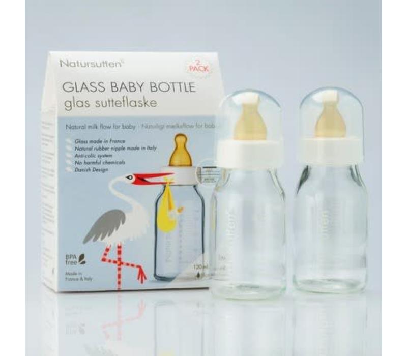 Glass baby bottles 120ml 2pcs