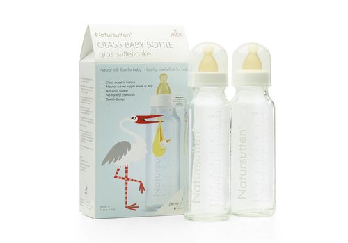 Glass baby bottles 240ml 2pcs