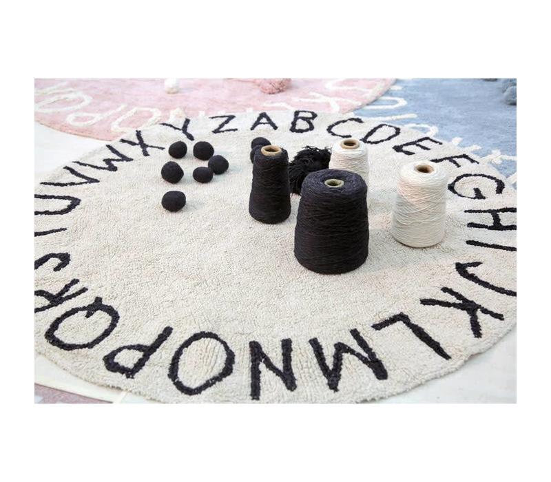 Wasbaar tapijt Round ABC Ø150cm natural-black