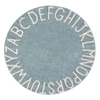 Rug Round ABC Ø150 vintage blue-natural