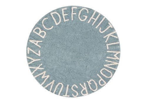 Lorena Canals Rug Round ABC Ø150 vintage blue-natural