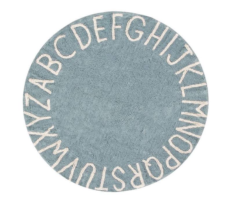 Rug Round ABC Ø150 vintage blue-natural