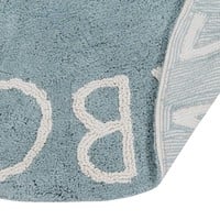 Rug Round ABC Ø150 vintage blue-natural