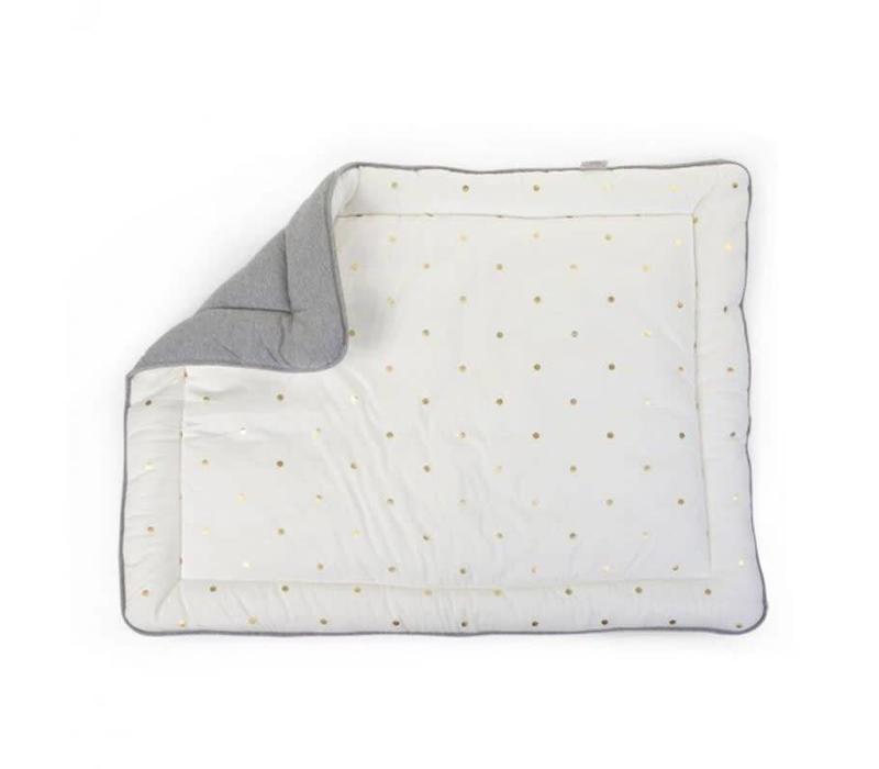 Playpen mat 75x95cm jersey Grey/gold dots