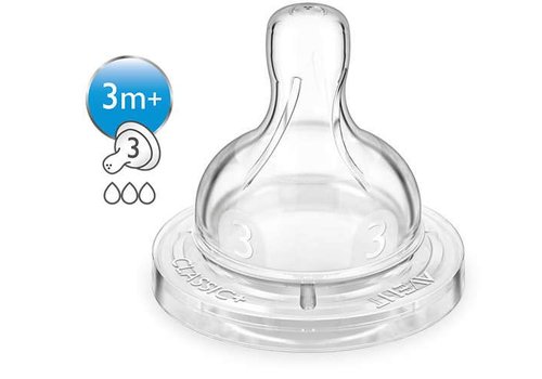 Avent Classic+ zuigspeen 3 gaatjes 3m+