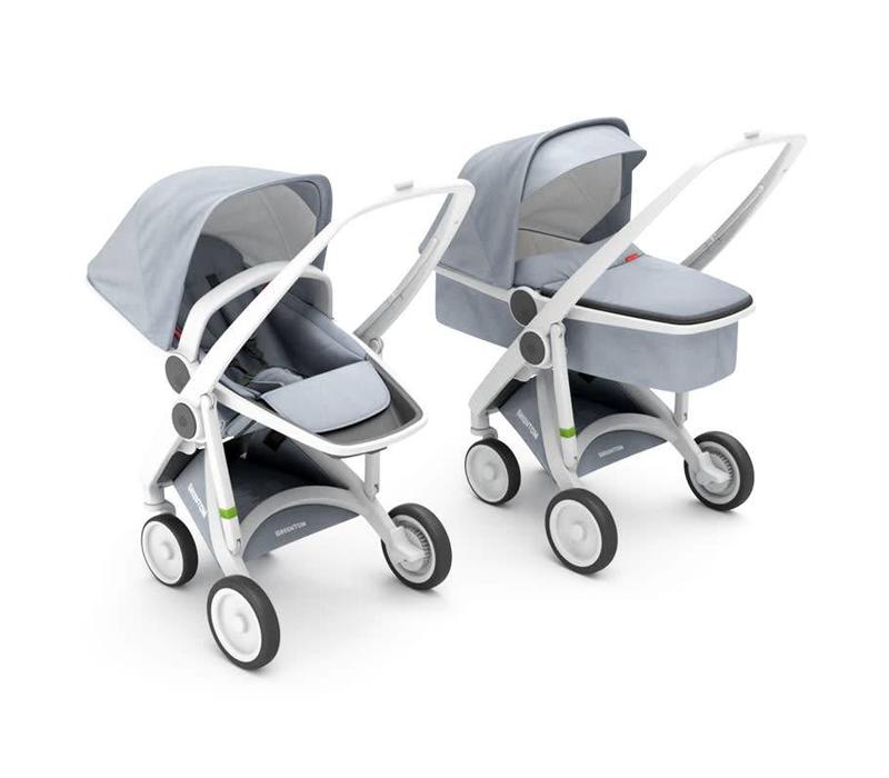 2-in-1 Carrycot & Reversible White/Grey