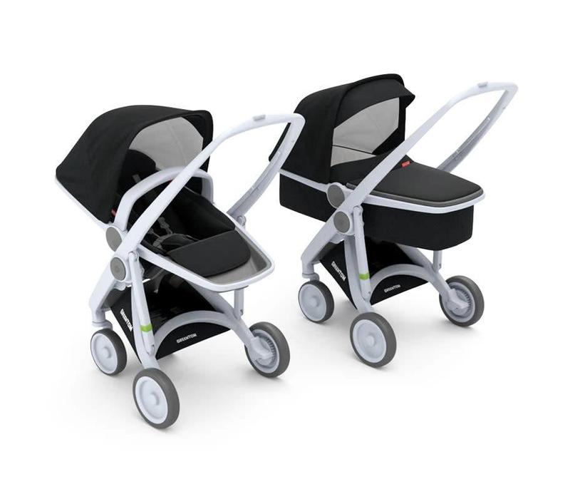 2-in-1 Carrycot & Reversible Grey/Black