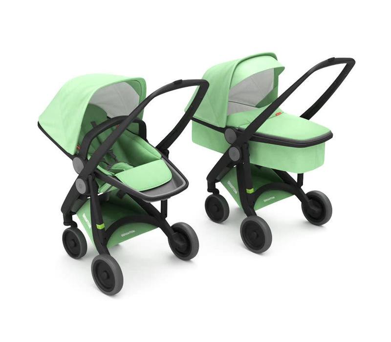 2-in-1 Carrycot & Reversible Black/Mint