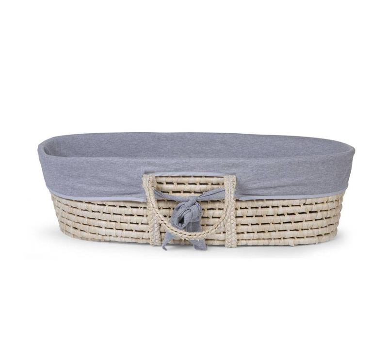 Moses basket cover jersey grey