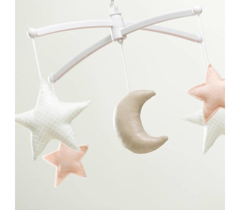 Muziekmobiel Moon & Stars nude/ silver