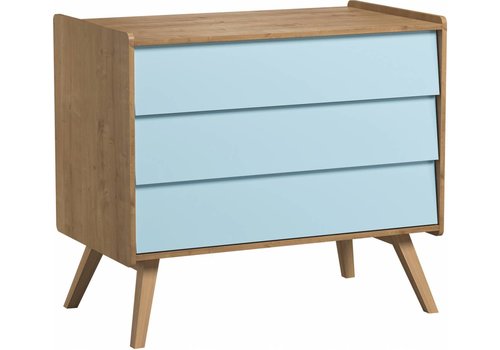 Vox VINTAGE Dresser with 3 drawers oak/bleu