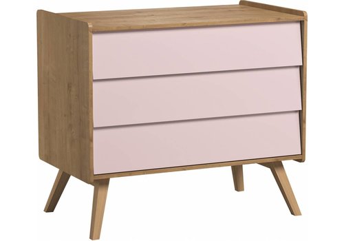 Vox VINTAGE Dresser with 3 drawers oak/pink