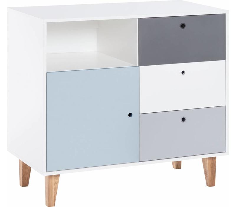 CONCEPT Commode white/graphite/grey/blue