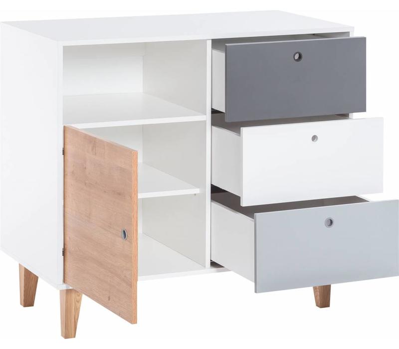 CONCEPT Dresser white/grey/graphite/oak