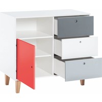 CONCEPT Commode white/graphite/grey/red