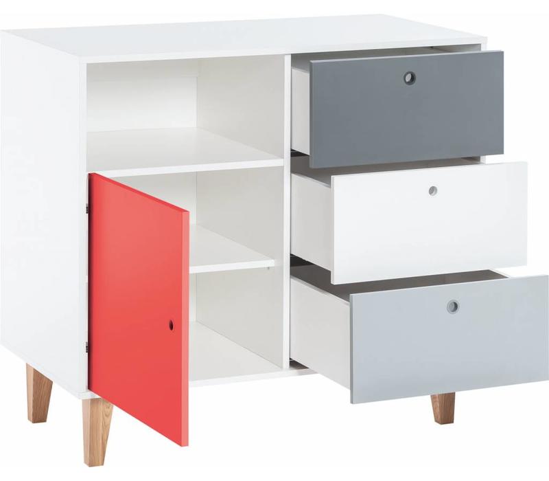 CONCEPT Dresser white/grey/graphite/red