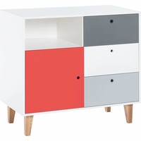 CONCEPT Commode white/graphite/grey/red