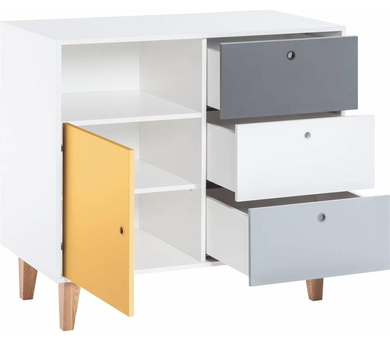 CONCEPT Dresser white/grey/graphite/saffron