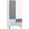 Vox CONCEPT 2-door wardrobe white/grey/graphite/blue