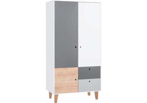 Vox CONCEPT 2-door wardrobe white/grey/graphite/oak