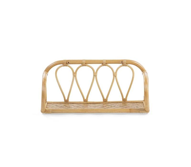 Rattan wall shelf