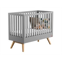 NAUTIS Cot bed II 60x120 light grey/oak