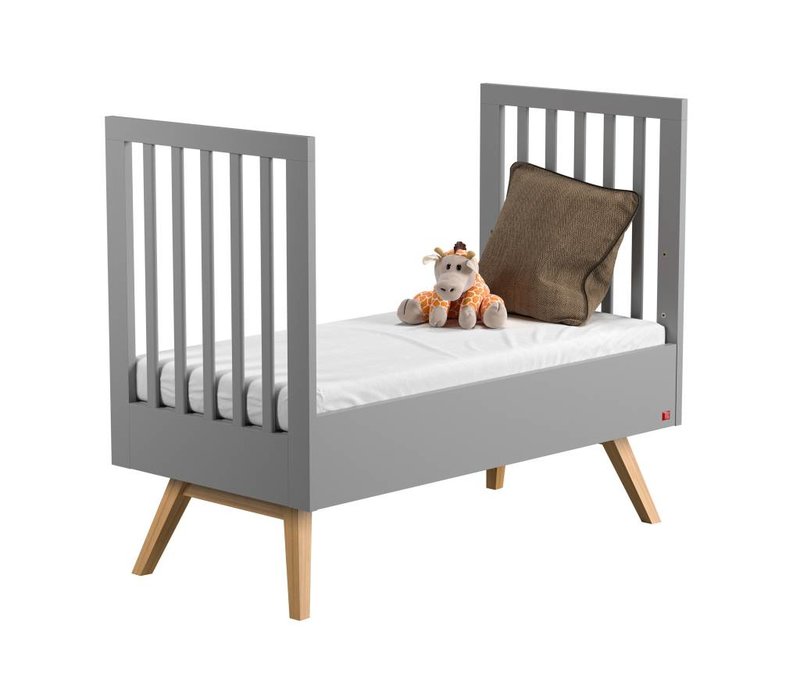 NAUTIS Cot bed II 70x140 light grey/oak