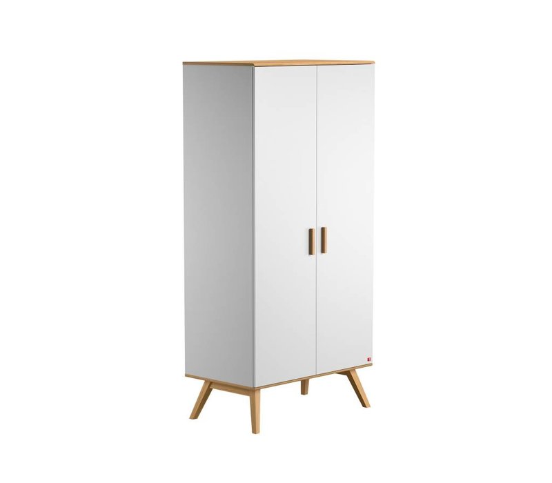 NAUTIS Kleerkast 2-deurs white/oak