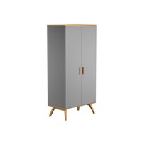 NAUTIS 2-door wardrobe light grey/oak