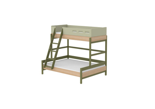 Flexa POPSICLE Family bed with slanting ladder oak/kiwi