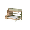 Flexa POPSICLE Family bed with staircase oak/kiwi