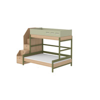 POPSICLE Family bed with staircase oak/kiwi