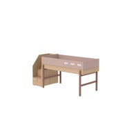 POPSICLE Mid-high bed with staircase oak/cherry