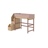 Flexa POPSICLE High bed with staircase oak/cherry