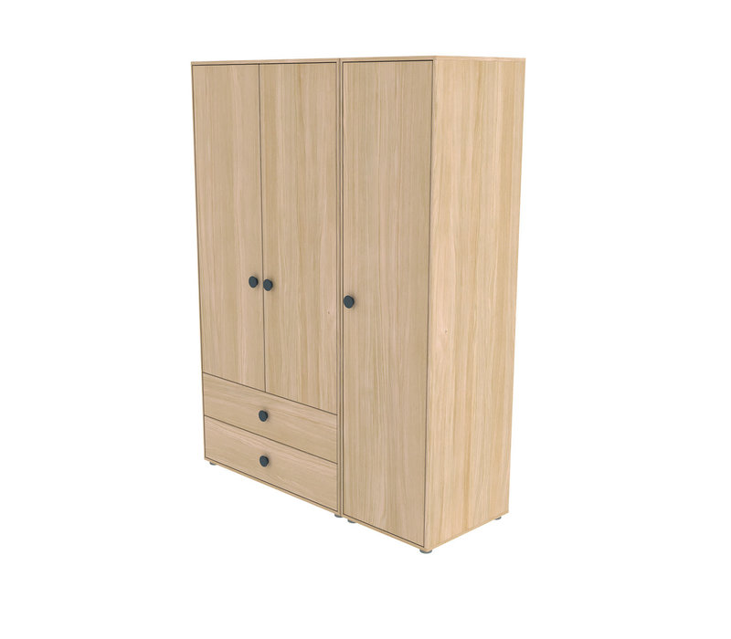 POPSICLE High wardrobe 2-doors oak/blueberry