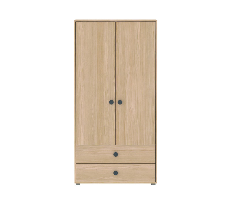 POPSICLE High wardrobe 2-doors oak/blueberry