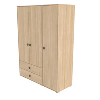 POPSICLE High wardrobe 2-doors oak/kiwi