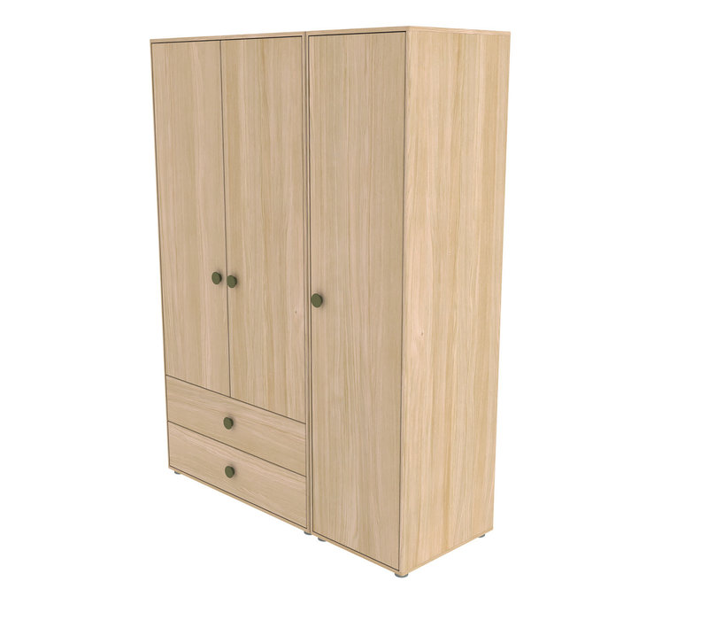 POPSICLE High wardrobe 2-doors oak/kiwi