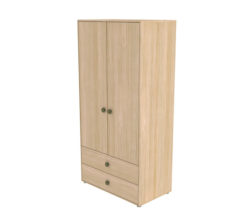 POPSICLE High wardrobe 2-doors oak/kiwi