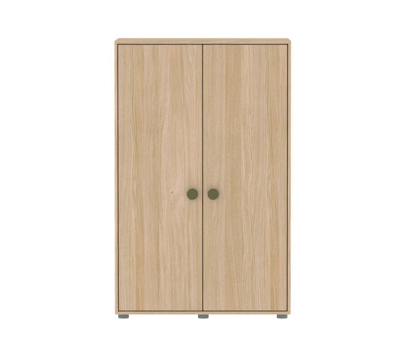 POPSICLE Low wardrobe 2-doors oak/kiwi