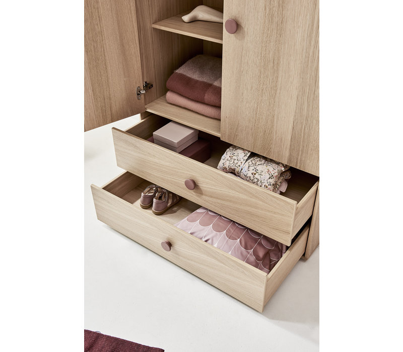 POPSICLE High wardrobe 2-doors oak/cherry