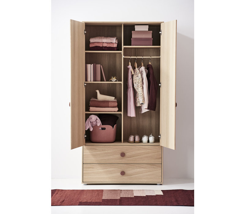 POPSICLE High wardrobe 2-doors oak/cherry