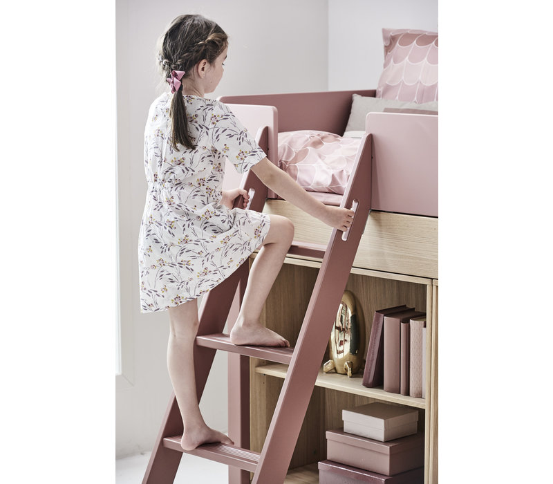 POPSICLE Mid-high bed slanting ladder oak/cherry