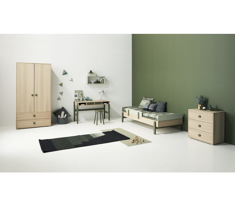 POPSICLE Single bed head and foot board oak/kiwi