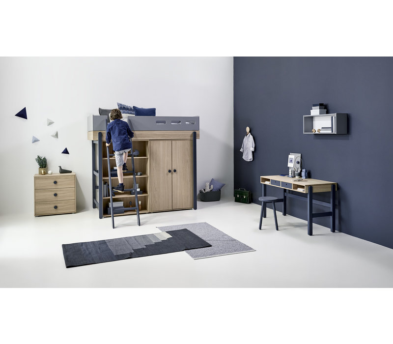 POPSICLE High bed slanting ladder oak/blueberry